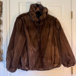 Mink Leather Fur Bomber Jacket (REVERSIBLE!)